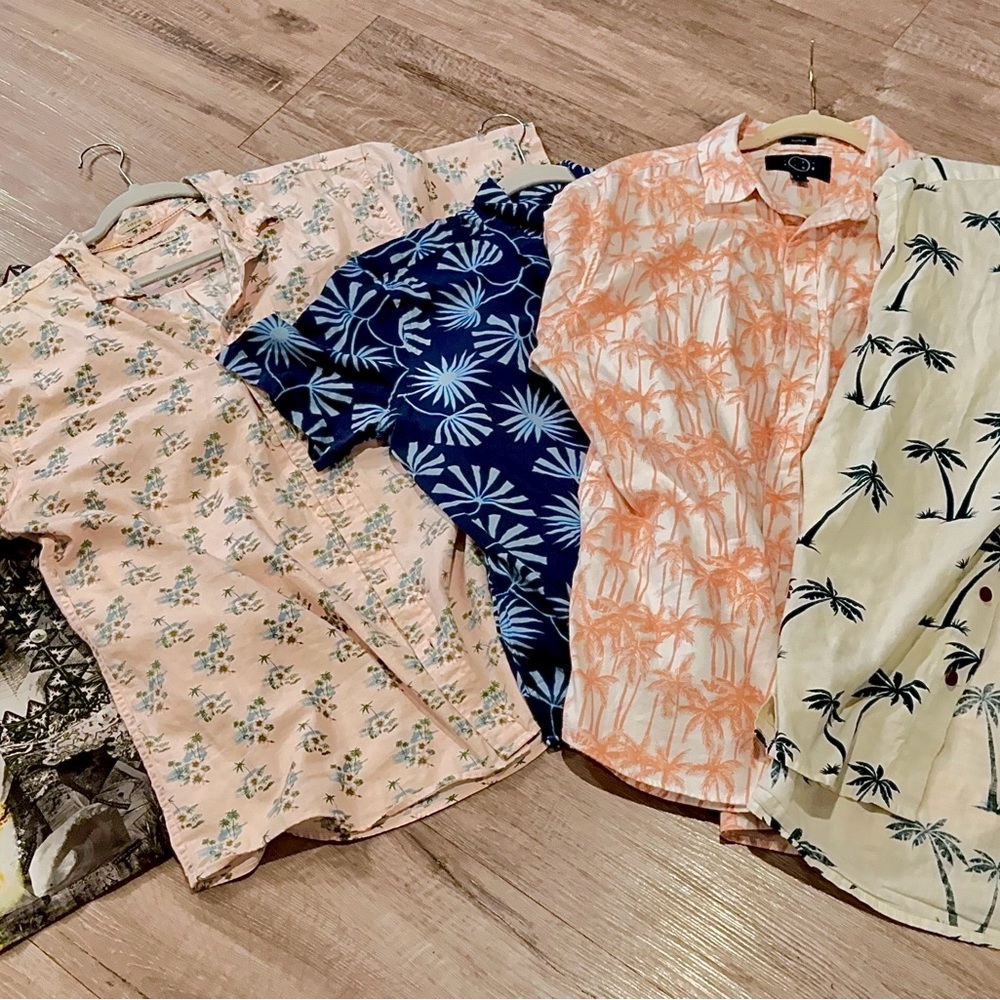 Floral and Palm Print Men's Shirt Bundle